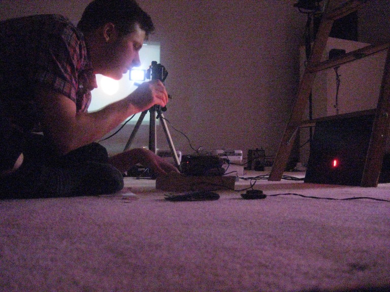Alex with the Live Video Delay System (MELA Foundation)